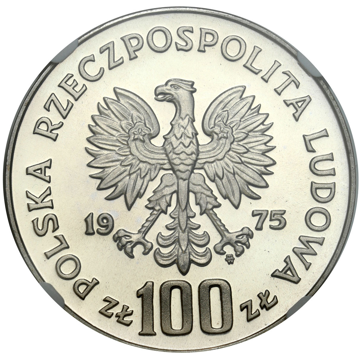PRL. 100 złotych 1975 Helena Modrzejewska NGC PF69 ULTRA CAMEO (2 MAX)